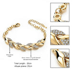 Braided Gold Color Leaf Bracelets