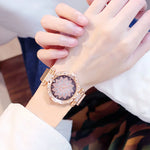 Lucky Flower Luxury Ladies Rhinestone Watches Bracelet Set