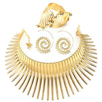 Vintage Metal Gold Torque African Necklace Set
