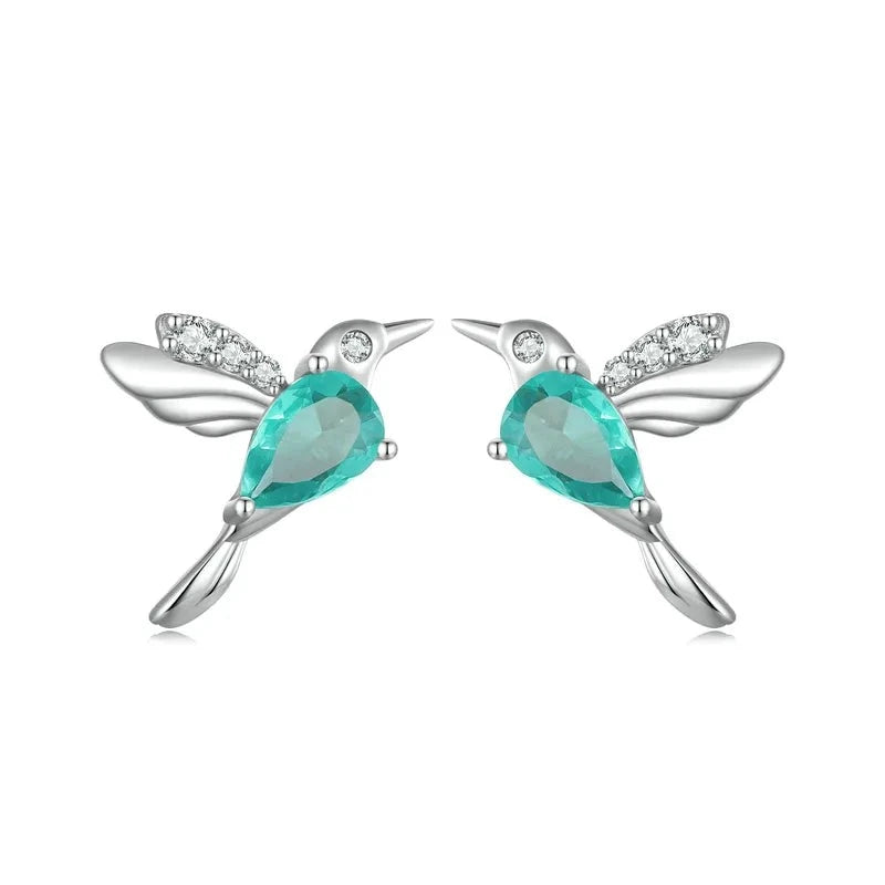 925 Sterling Silver Hummingbird Stud Earrings