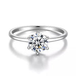Diamond Moissanite Silver Engagement Ring