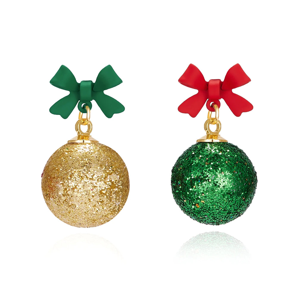 Resin Snowflake Star Light Ball Christmas Earrings