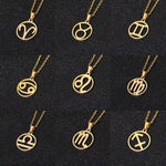 Stainless Steel Star Zodiac Sign Necklace