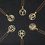 Stainless Steel Star Zodiac Sign Necklace