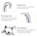 Cute Cat Simple S925 Sterling Silver Ring