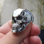 Biker Ghost Head Skull Ring