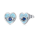 Silver Devil Eye 925 Sterling Silver Earrings