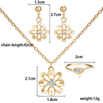 Gold Color Flower Necklace Set