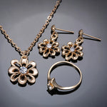 Gold Color Flower Necklace Set