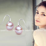 Genuine Natural Freshwater Pearl Earrings 925 Sterling Silver