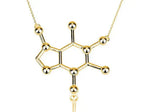 Simple Caffeine Molecule Structure Necklace