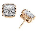 Small 925 Sterling Silver Stud Earrings With Cubic Zirconia