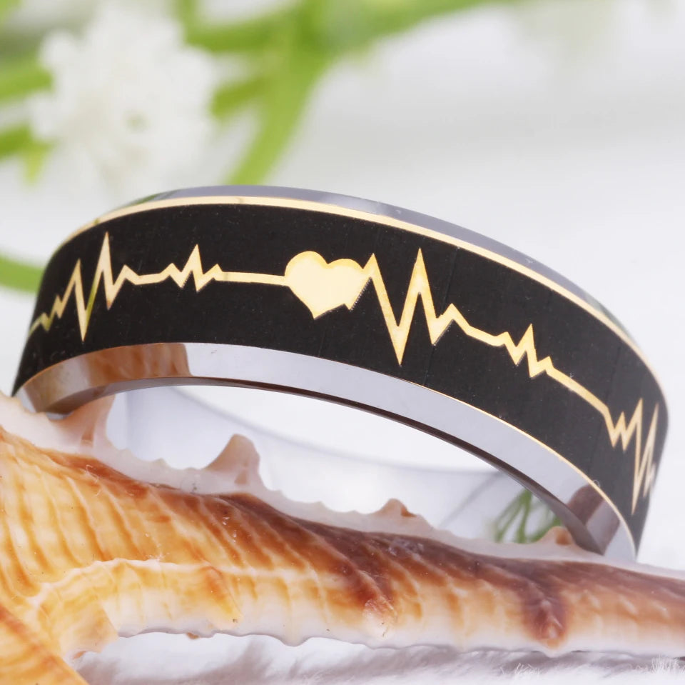 Golden Heartbeat Ring