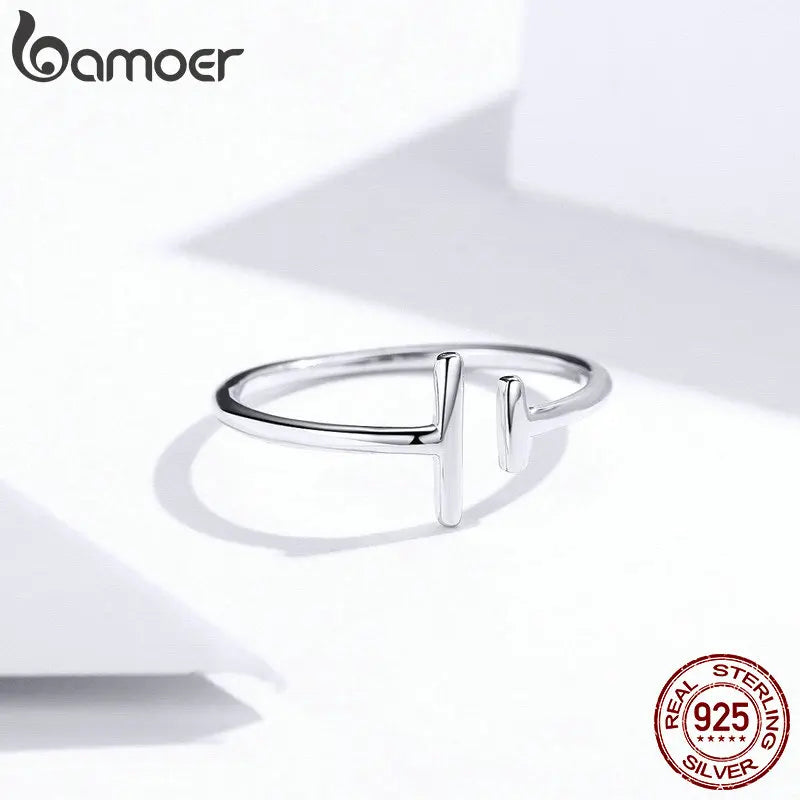 925 Sterling Silver Minimalist Open Adjustable Ring