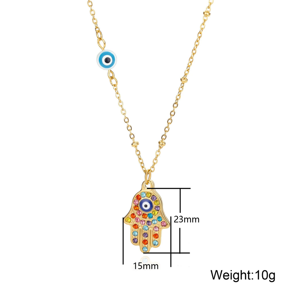 Turkish Eye Zircon Pendant Necklace