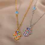 Turkish Eye Zircon Pendant Necklace