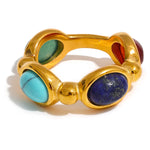 Colorful Agate Stone Ring