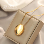 Oval Pendant Gold Necklace