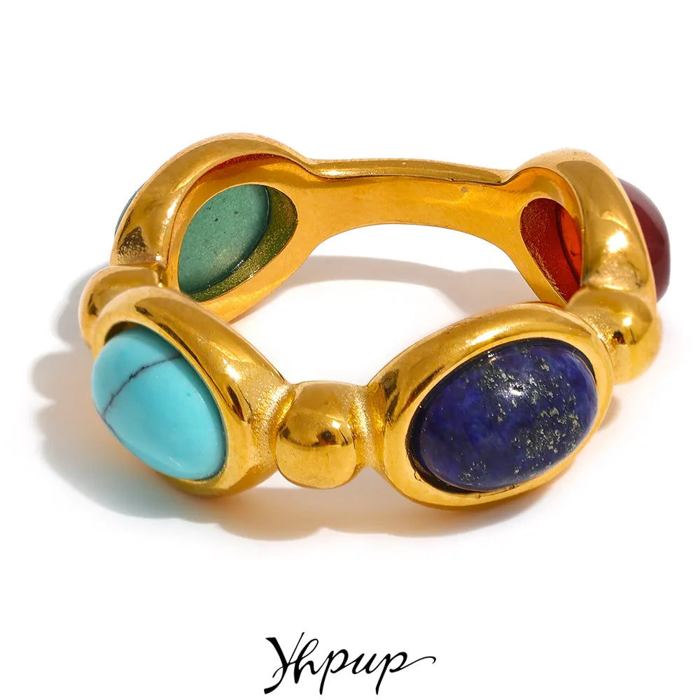 Colorful Agate Stone Ring