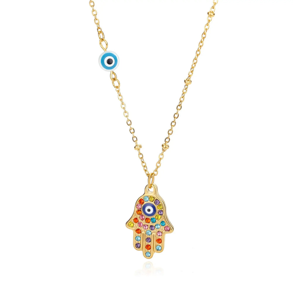 Turkish Eye Zircon Pendant Necklace