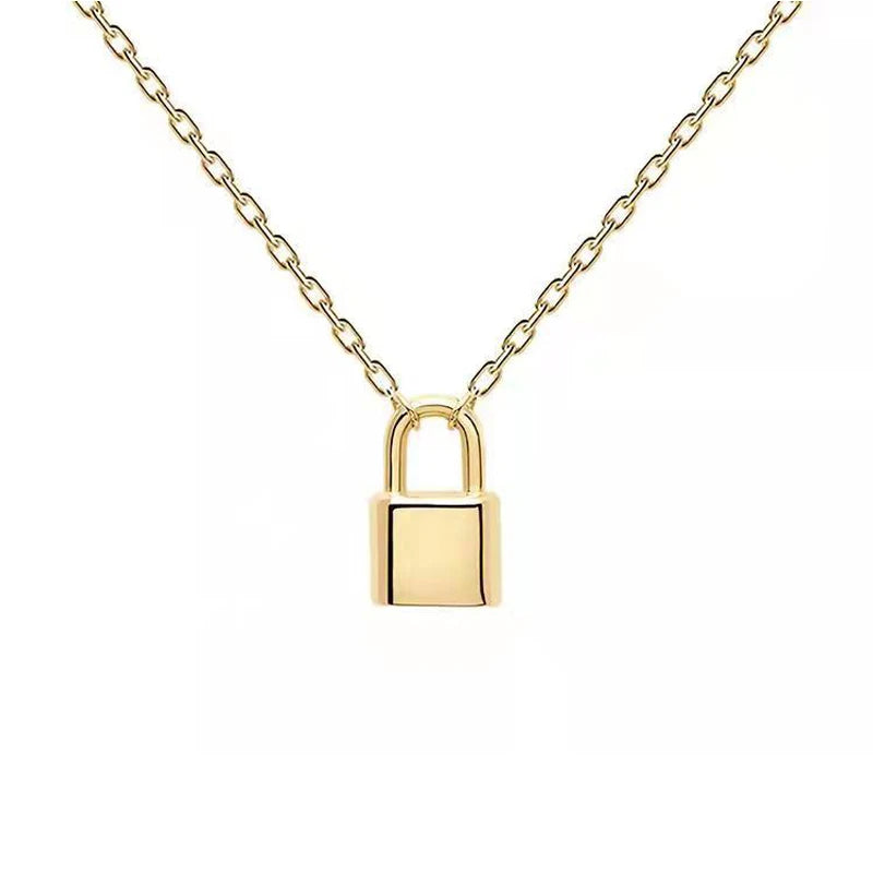 925 Sterling Silver Padlock Pendant Necklace