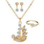 Gold Color Flower Necklace Set