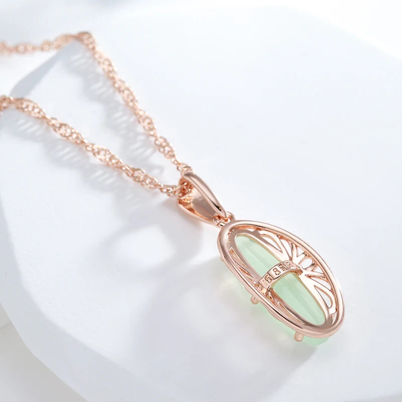 Mist Green Zircon Pendant Necklace