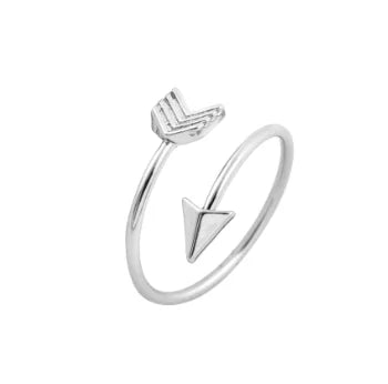 Silver Plated Arrow Crystal Ring